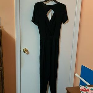 ASOS NWT Black Petite Jumpsuit with Back Cut Out